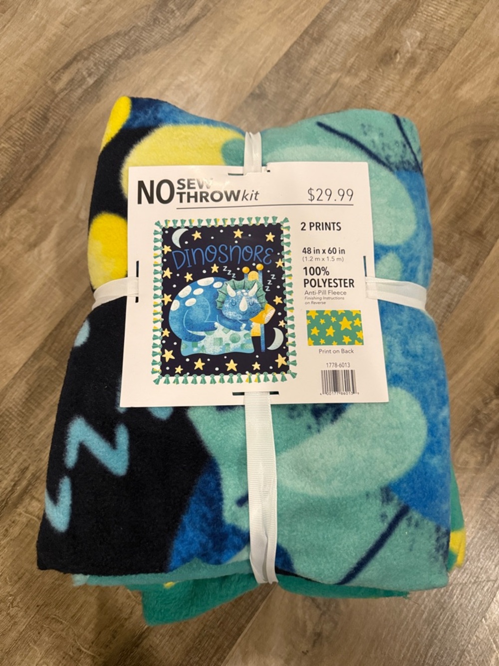Kids Dinosaur Fleece Pajama Throw - Blue/Teal